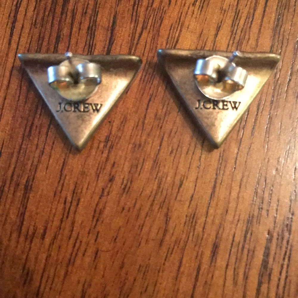 J Crew Gold Triangle Earrings - Picture 2 of 2